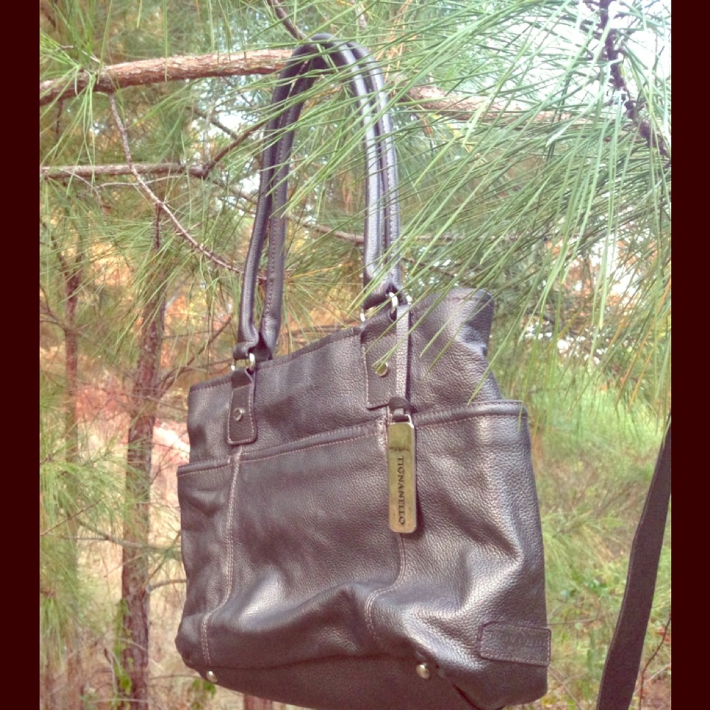 Vintage leather shoulder-bag, Tignanello Italian.